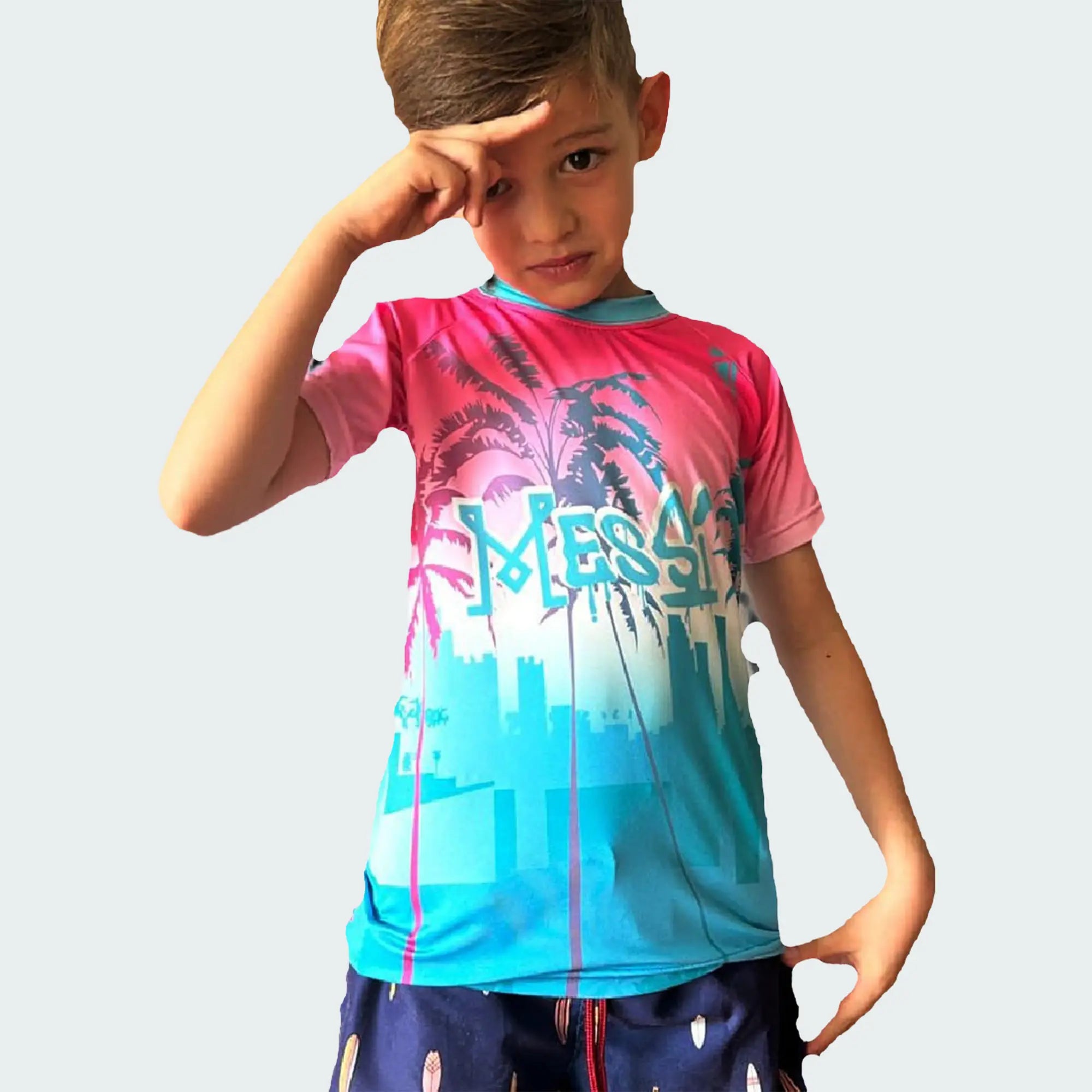 REMERA DE AGUA PARA NIÑOS - MESSI SUBLIMADA